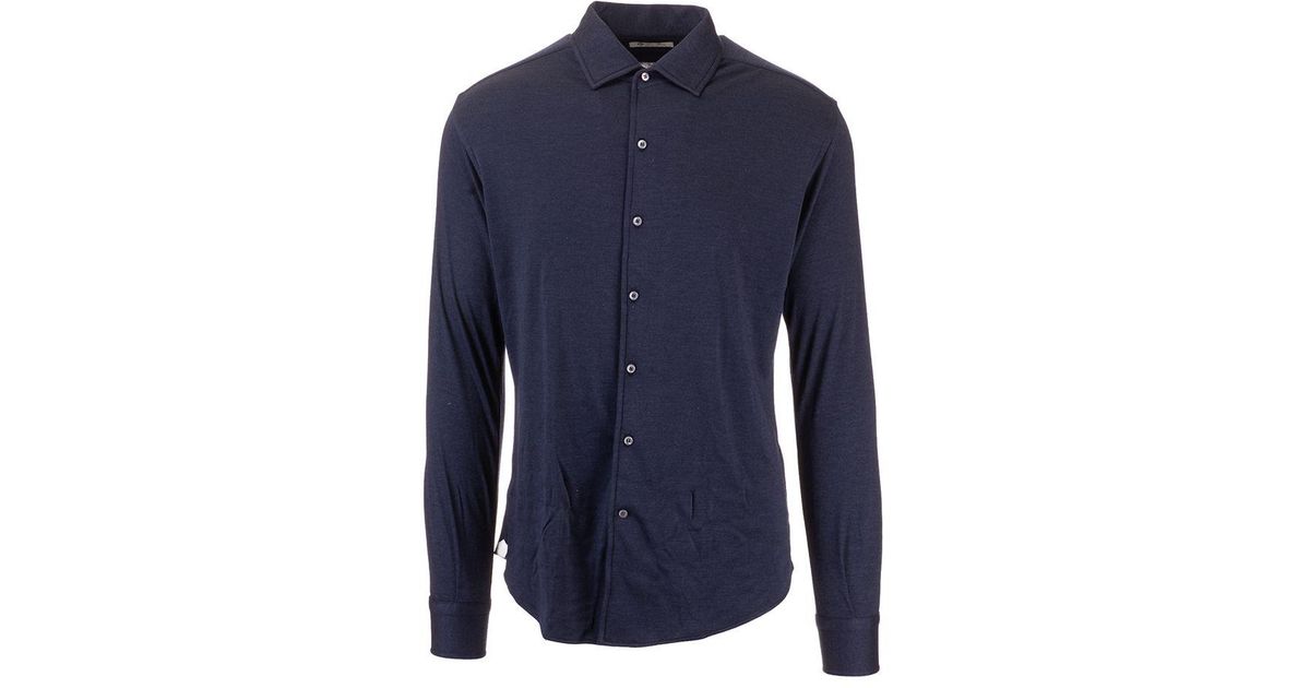 Loro Piana Cashmere Shirt in Blue for Men - Lyst