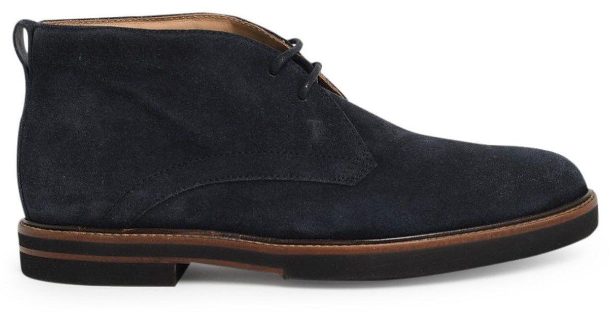 Tod's Suede Ankle Boots in Blue for Men - Lyst