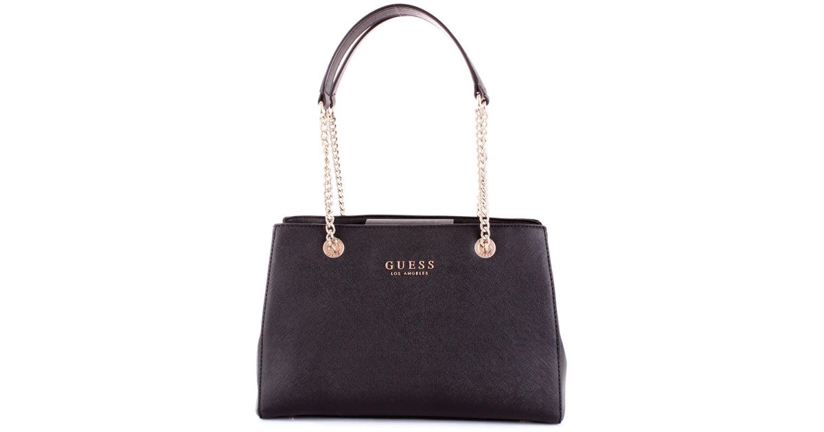 guess black leather handbag
