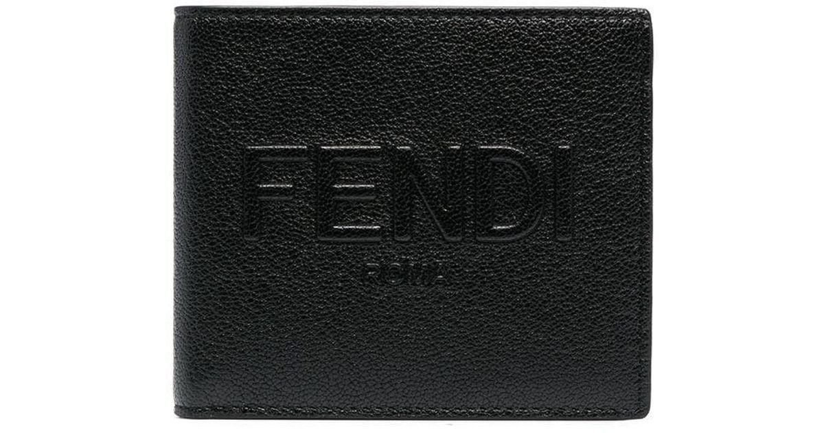 Fendi Leather Wallet in Black for Men - Lyst