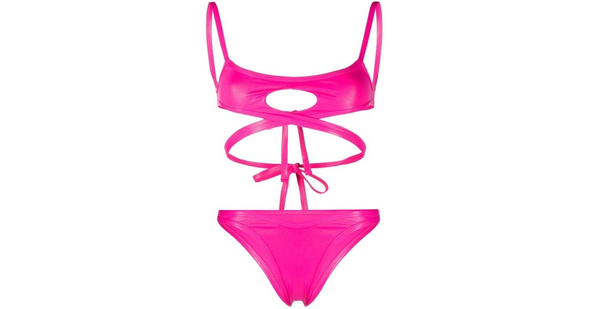 The Attico Bikini mit Cut-Outs in Pink | Lyst DE