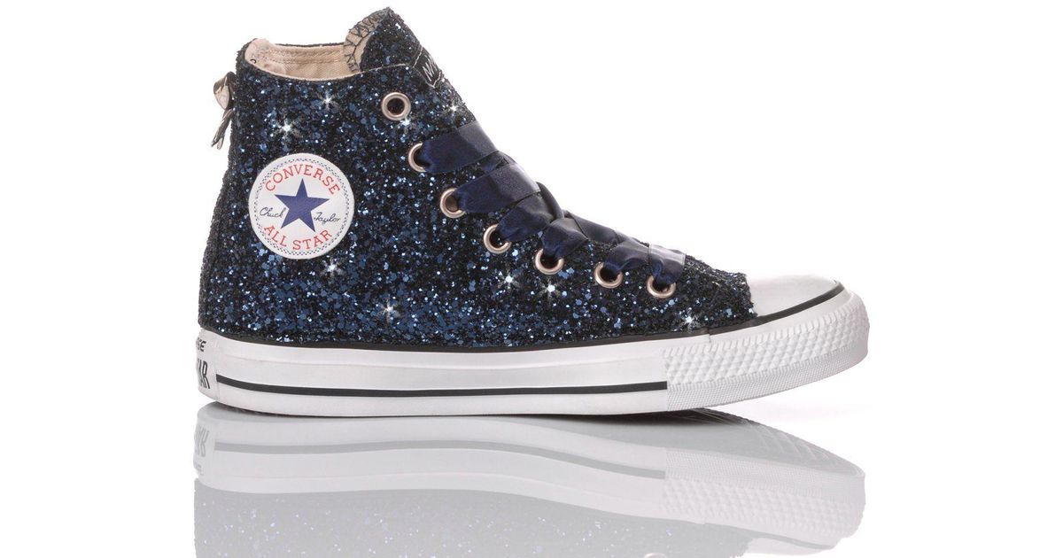 sparkly navy blue converse