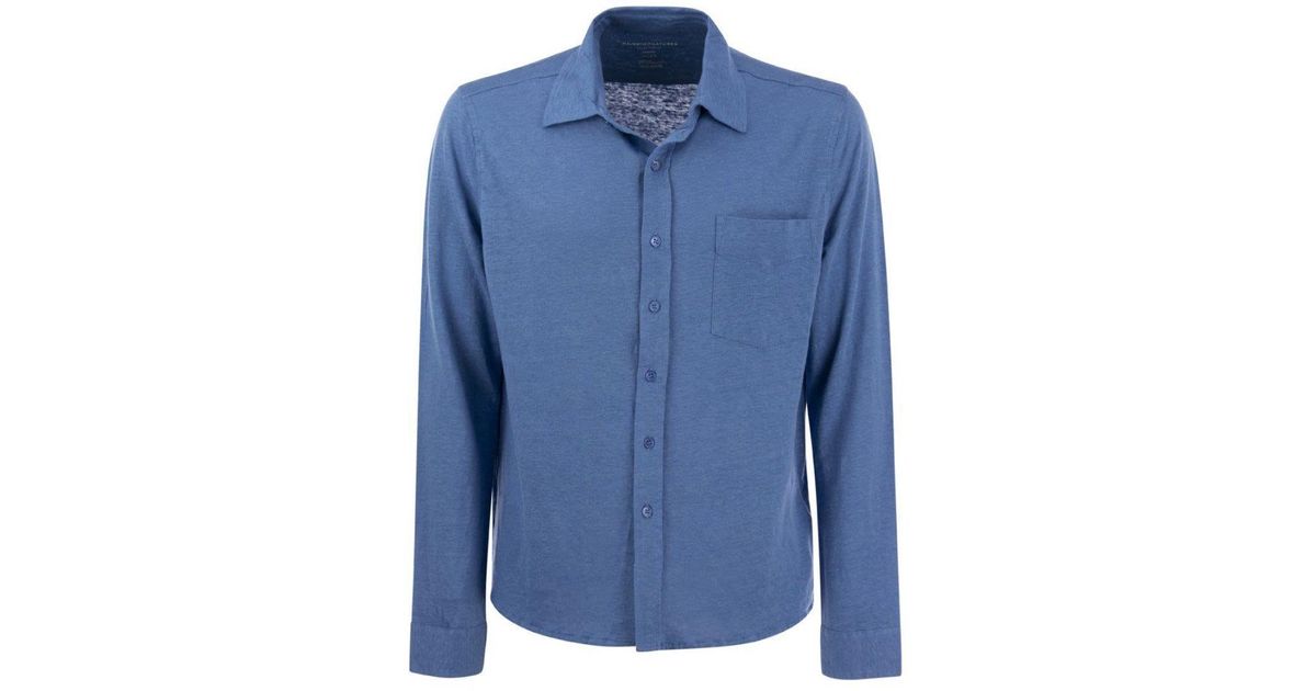 Majestic Filatures Linen Shirt in Blue for Men | Lyst
