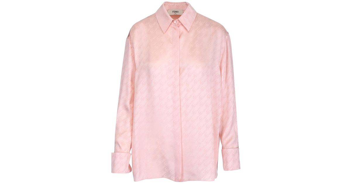 Fendi Pink Silk Satin Shirt - Save 14% | Lyst