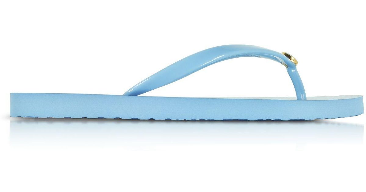tory burch light blue flip flops