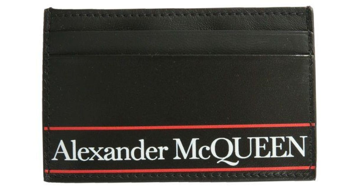Alexander McQueen Leather Card Holder in Black for Men Lyst