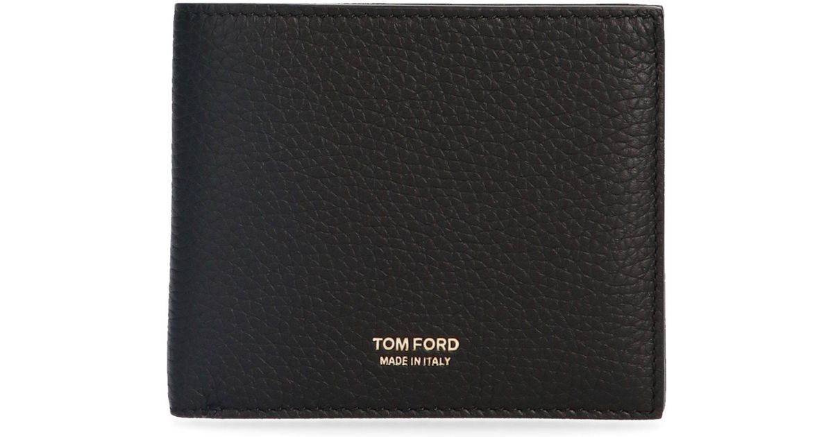 Tom Ford Leather Wallet in Black for Men - Lyst