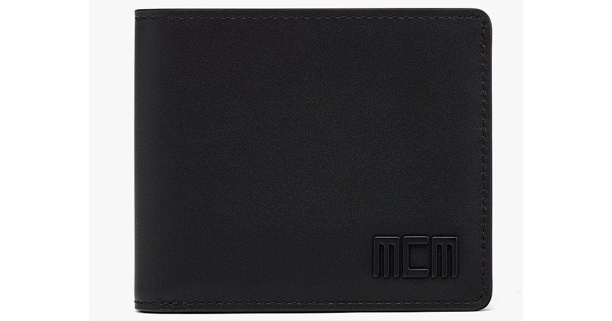 MCM Tech Bifold Wallet In Visetos Leather Mix in Black for Men | Lyst
