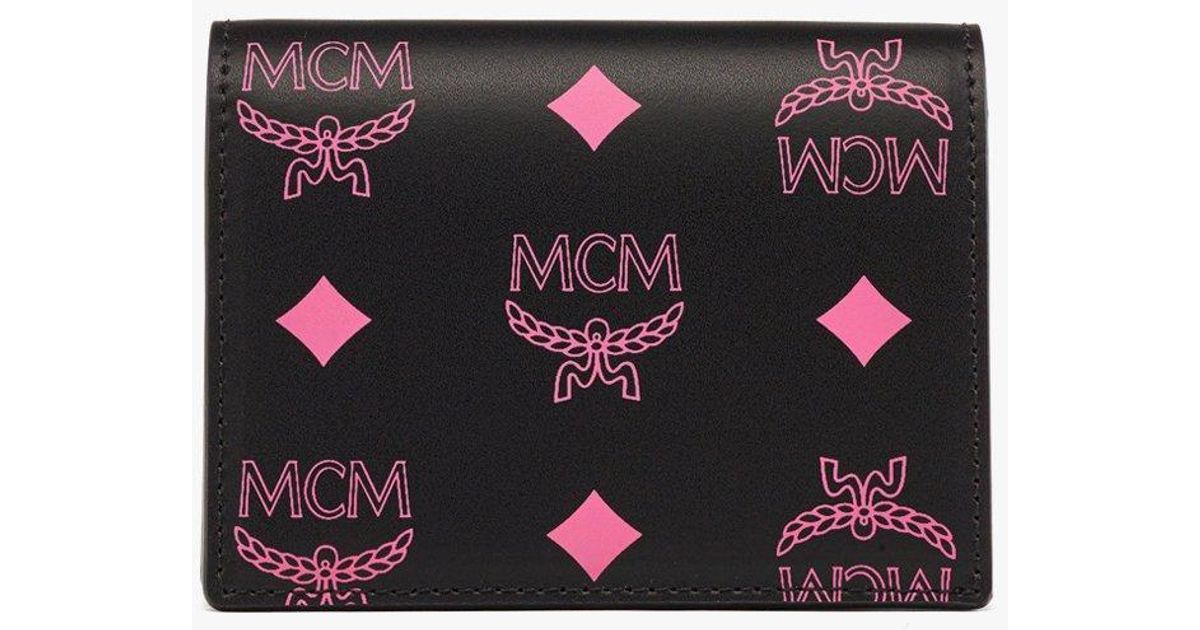 MCM Aren Snap Wallet In Color Splash Logo Leather in White | Lyst UK