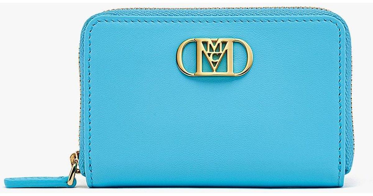 MCM Mode Travia Zip Around Wallet In Spanish Leather in Blue | Lyst