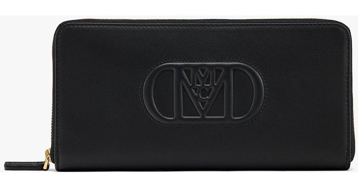 MCM Mode Travia Zip Around Wallet In Spanish Nappa Leather in Black Lyst