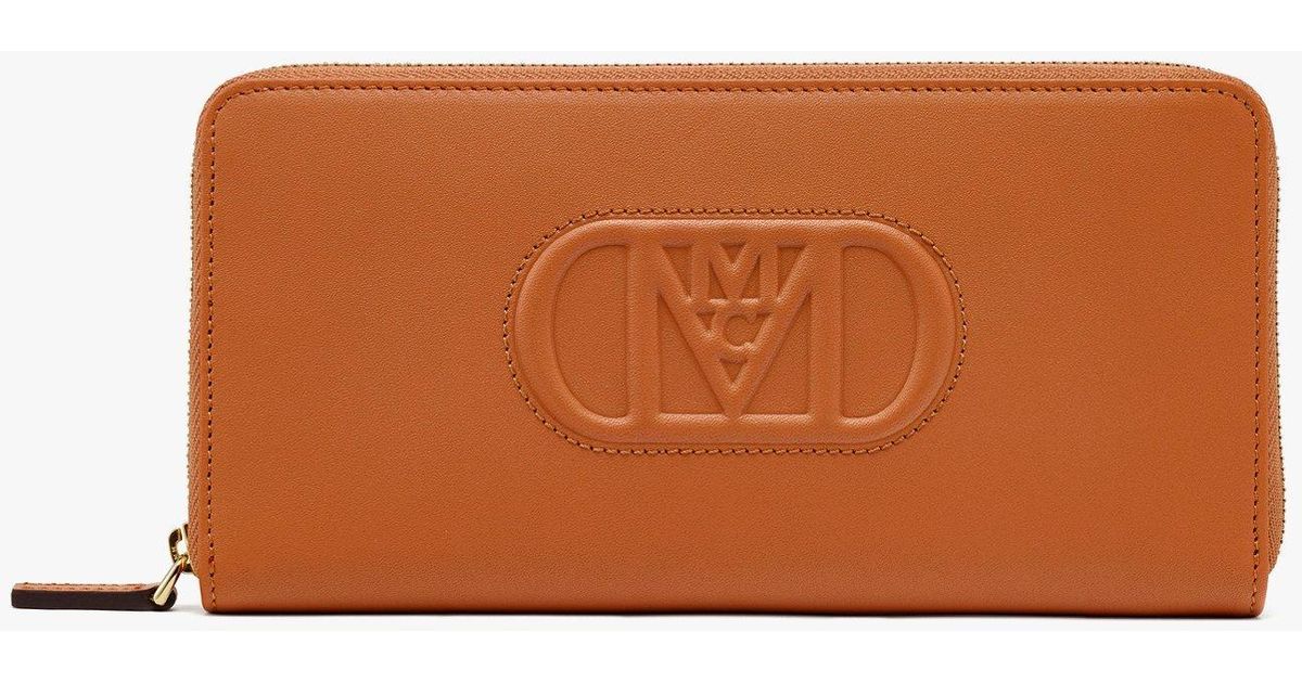 MCM Mode Travia Zip Around Wallet In Spanish Nappa Leather in Brown Lyst