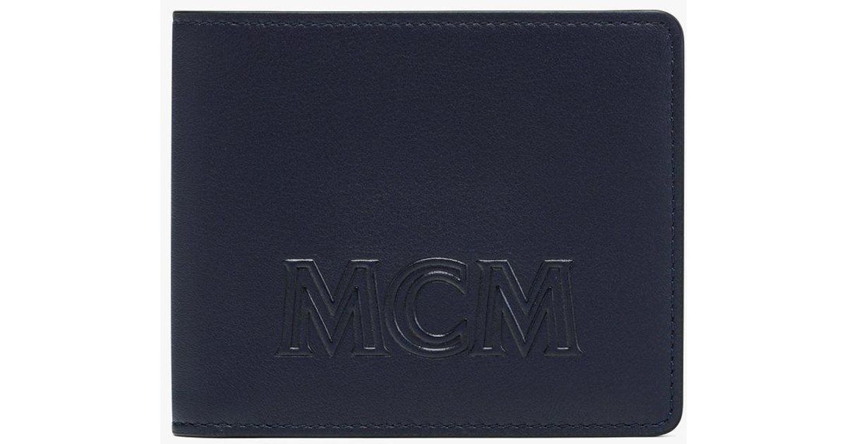 MCM Aren Bifold Wallet In Spanish Calf Leather in Blue for Men Lyst