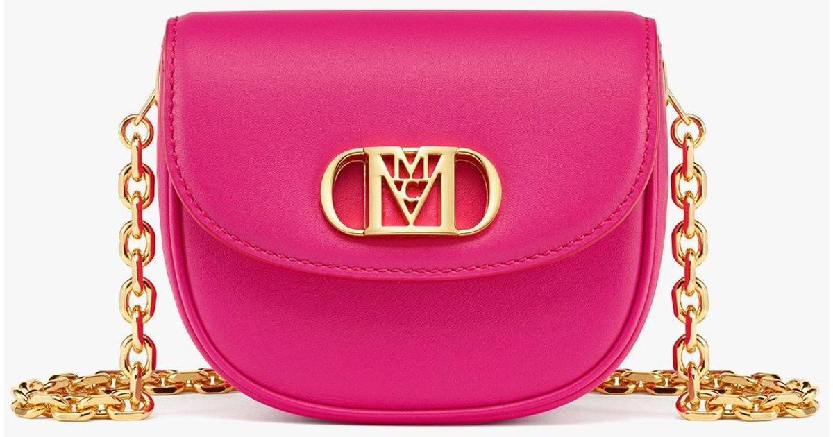 MCM Mode Travia Chain Wallet In Spanish Leather in Fuchsia Purple ...