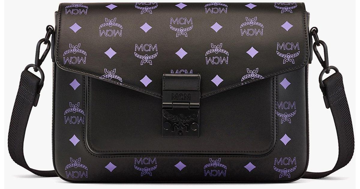 MCM Millie Crossbody In Color Splash Logo Leather in Black for Men