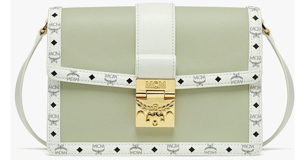 MCM Tracy Shoulder Bag In Leather Visetos Mix in White Lyst