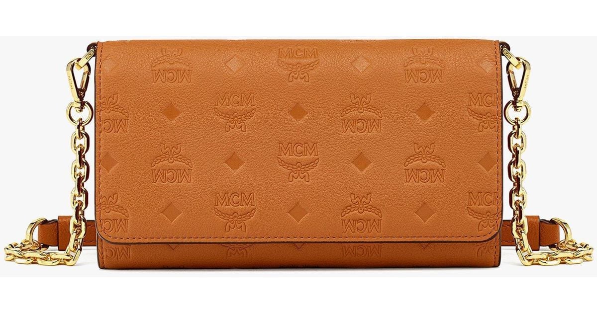 MCM Aren Crossbody Wallet In Monogram Leather in Brown for Men Lyst