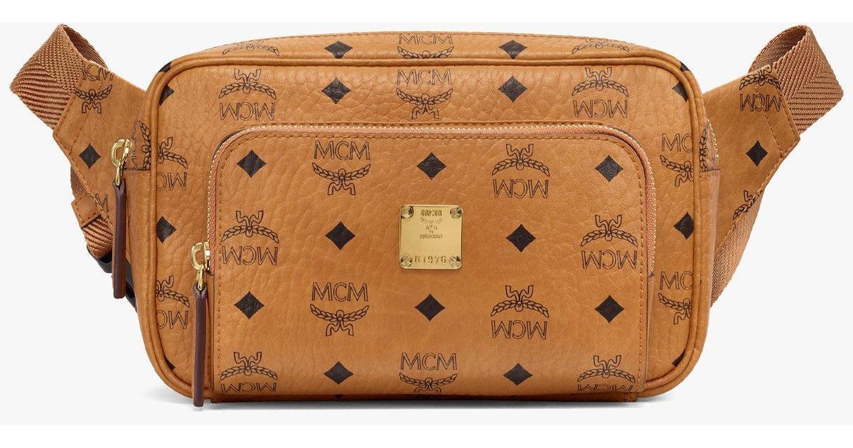 MCM Fursten Belt Bag In Visetos in Brown for Men Lyst