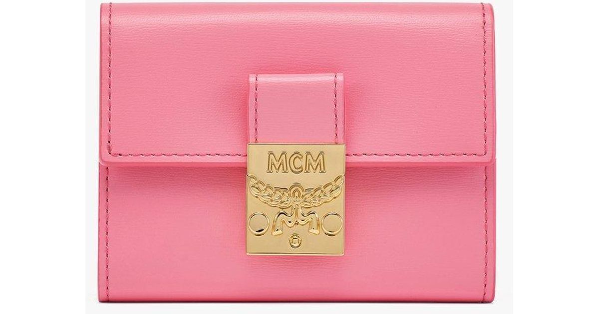 MCM Tracy Trifold Wallet In Spanish Leather in Pink - Lyst