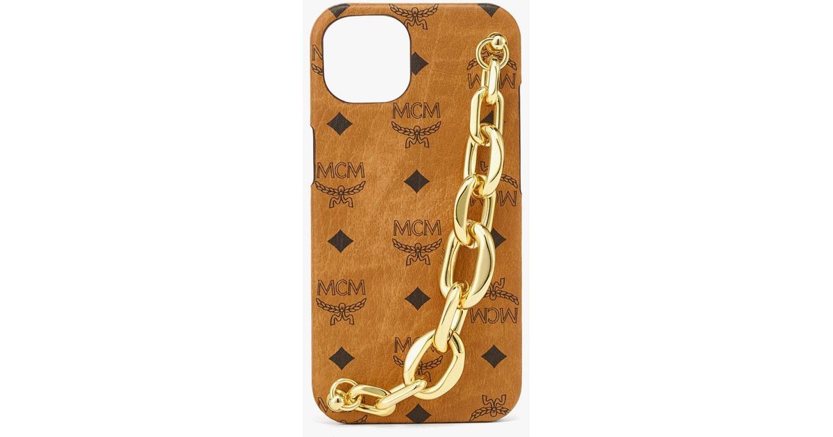 MCM Iphone 13 Case In Visetos W/ Chain Handle for Men Lyst