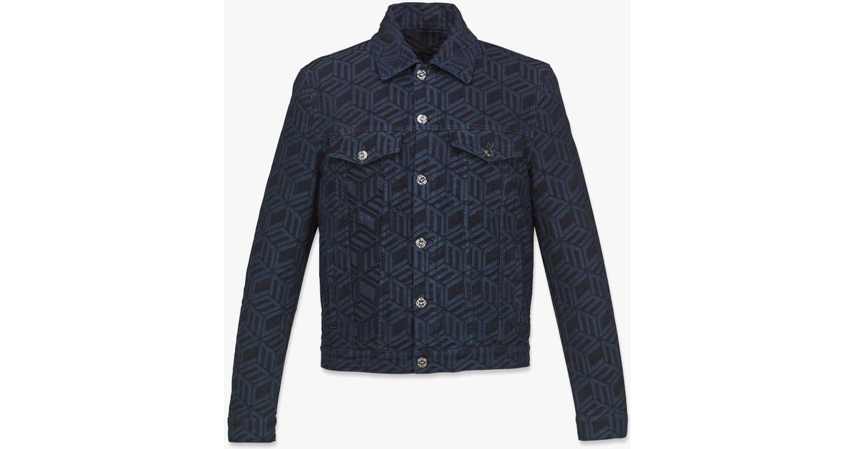 MCM Cubic Monogram Denim Jacket in Indigo (Blue) for Men | Lyst
