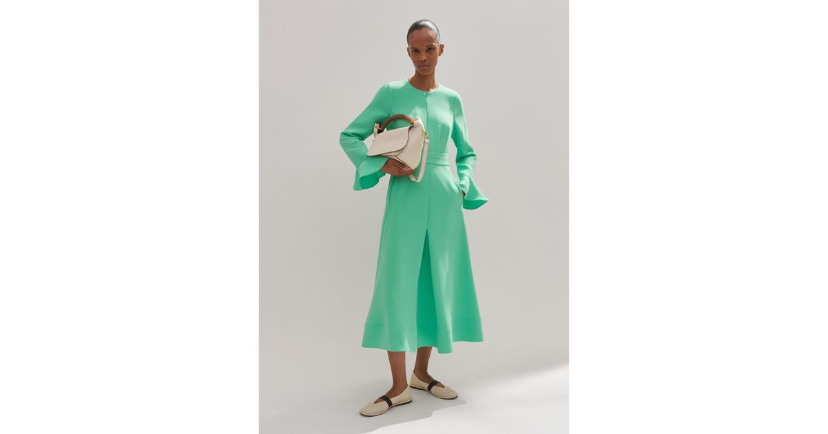 fluid crepe elegant midi dress CREPE DE CHINE SILK LINED MAXI DRESS IN BLACK | CULT MIA main image 1