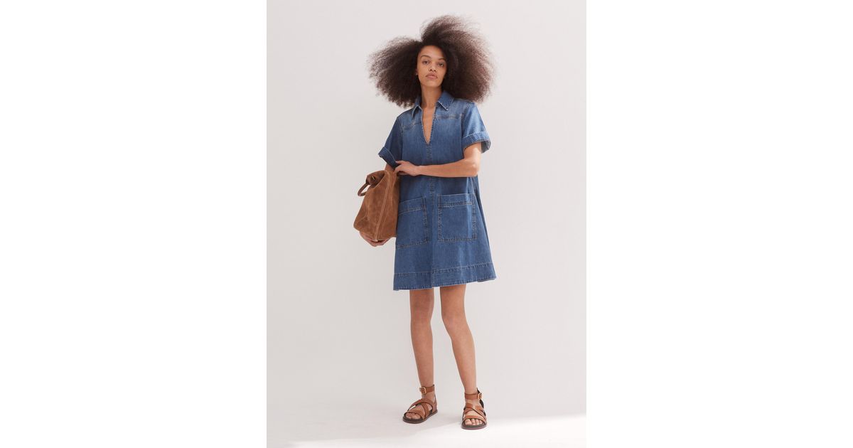 me em denim dress Women's Blue Denim Mini Dress + Belt