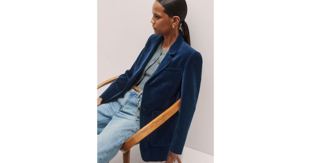 Sharp Shoulder Frame ME+EM Velvet Sharp Shoulder Jacket in Blue | Lyst UK