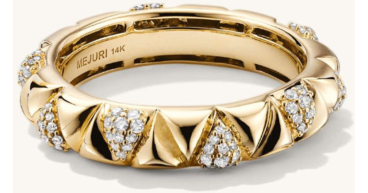 MEJURI Pyra Pave Diamond Ring in Metallic Lyst