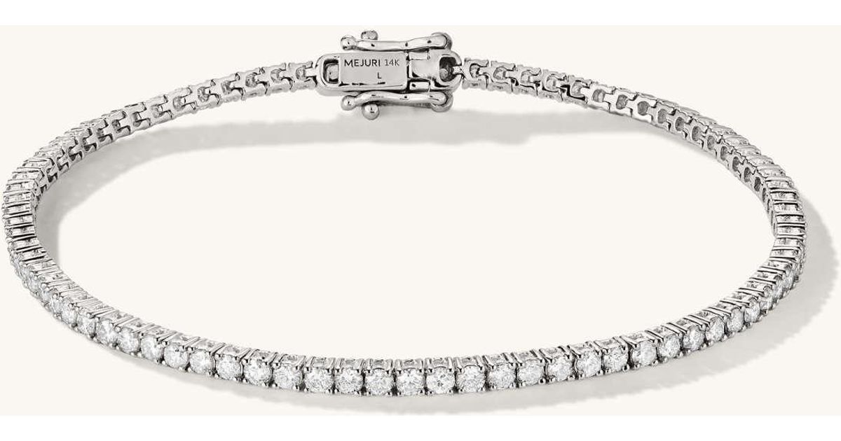 MEJURI Diamond Tennis Bracelet 2 Ct White Gold in Natural Lyst