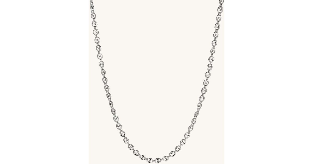 MEJURI Puffy Anchor Chain Necklace in Metallic Lyst