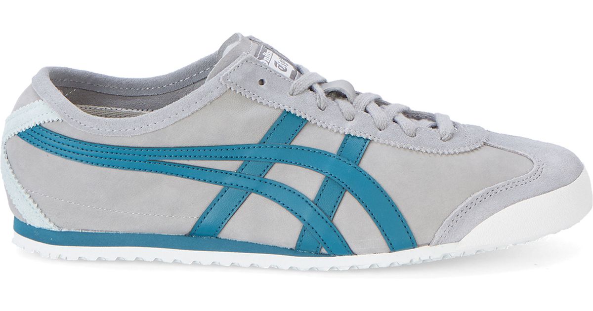 Asics Grey And Blue Onitsuka Tiger Mexico 66 Suede Sneakers in Gray for ...