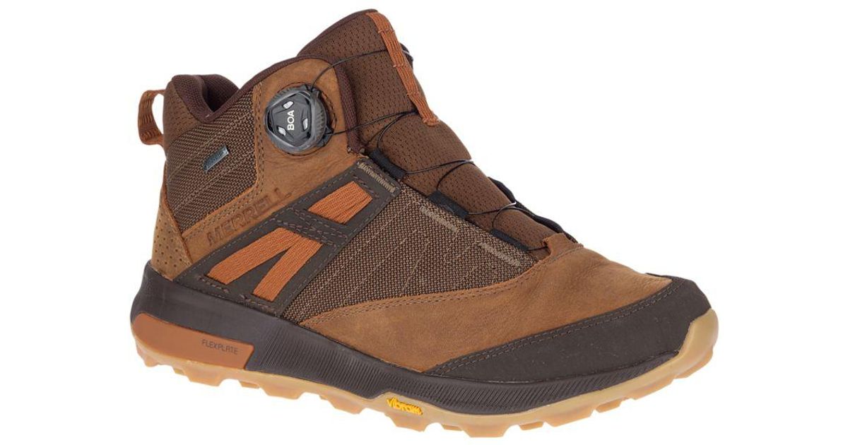 Merrell Leather Zion Boa Mid Gore-tex® in Toffee (Brown) for Men | Lyst