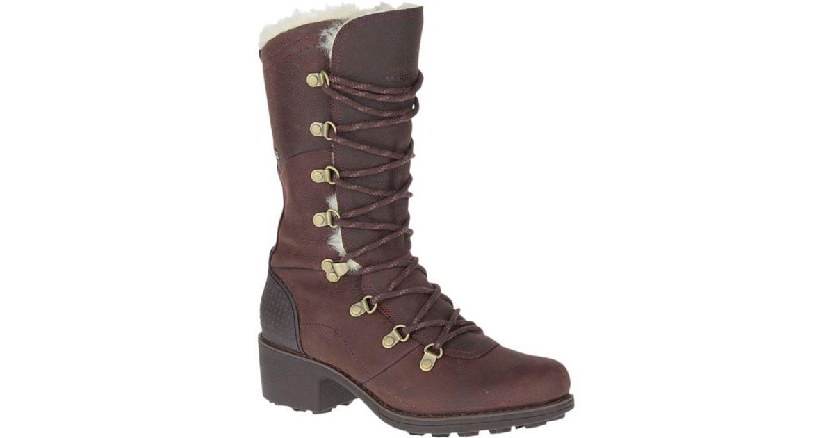 merrell women's chateau tall lace polar waterproof snow boot