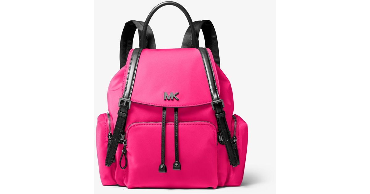 Michael Kors Beacon Medium Neon Nylon Backpack in Pink | Lyst