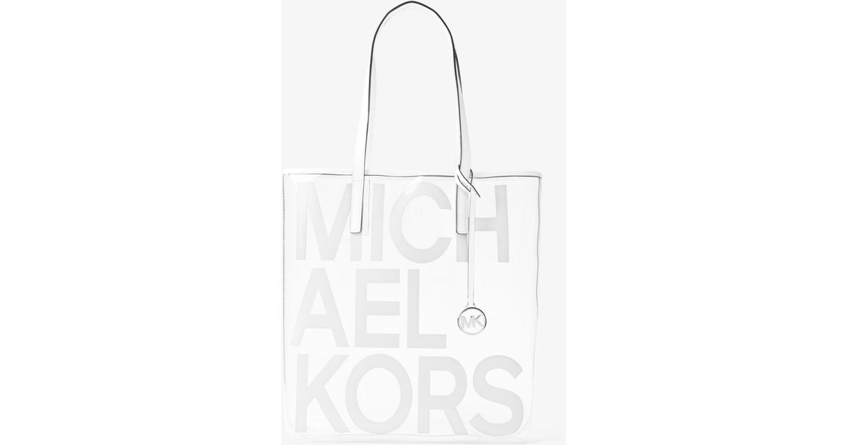 Borsa Tote The michael Grande Trasparente Con Logo di Michael Kors in  Bianco | Lyst