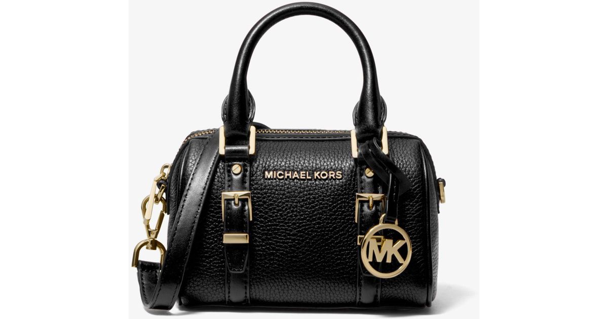 Michael Kors Bedford Legacy Extra-small Pebbled Leather Duffle Crossbody  Bag in Black | Lyst