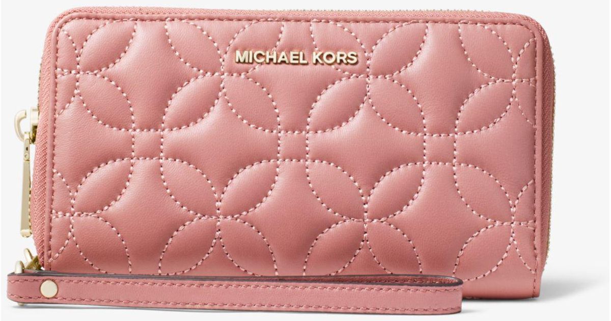 michael kors large leather smartphone wristlet