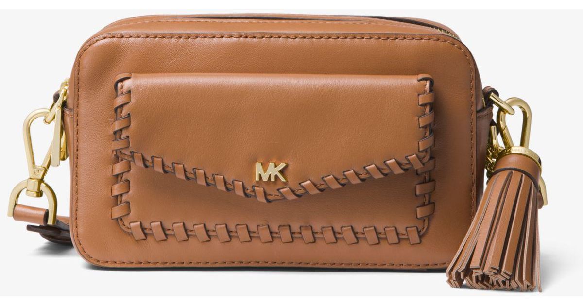 michael michael kors whipstitched leather convertible crossbody