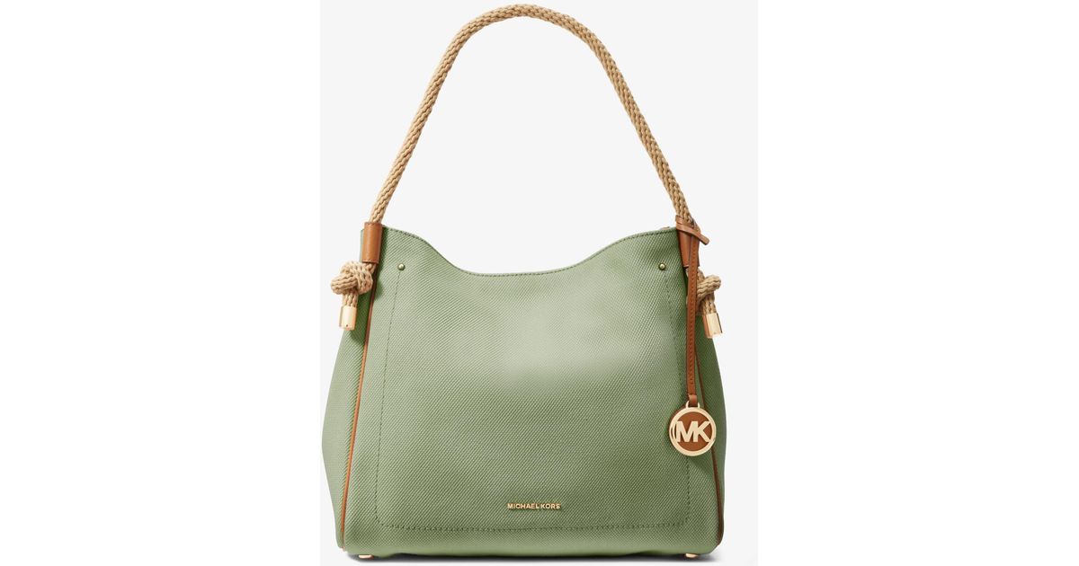 Michael Kors Isla Large Canvas Tote Bag in Green Lyst UK