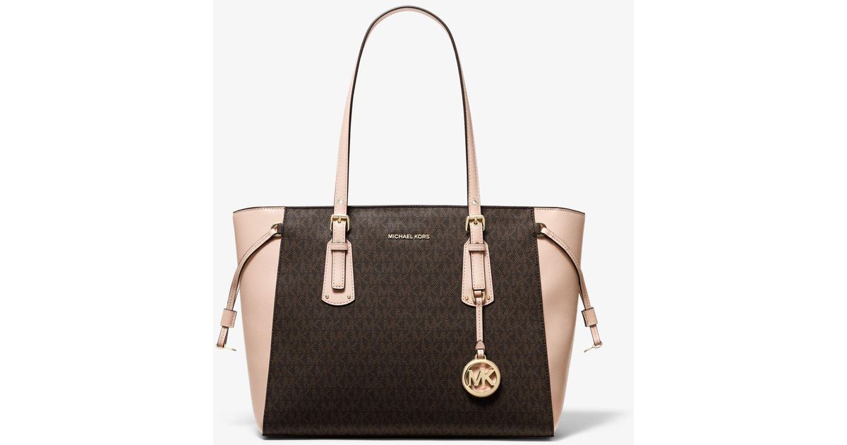 Bolso Tote Voyager Mediano Con Logotipo Michael Kors de Lona | Lyst