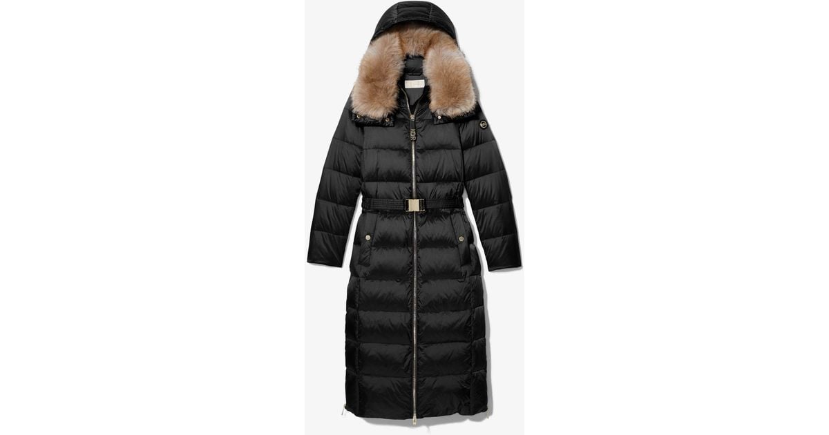michael kors quilted nylon belted puffer coat