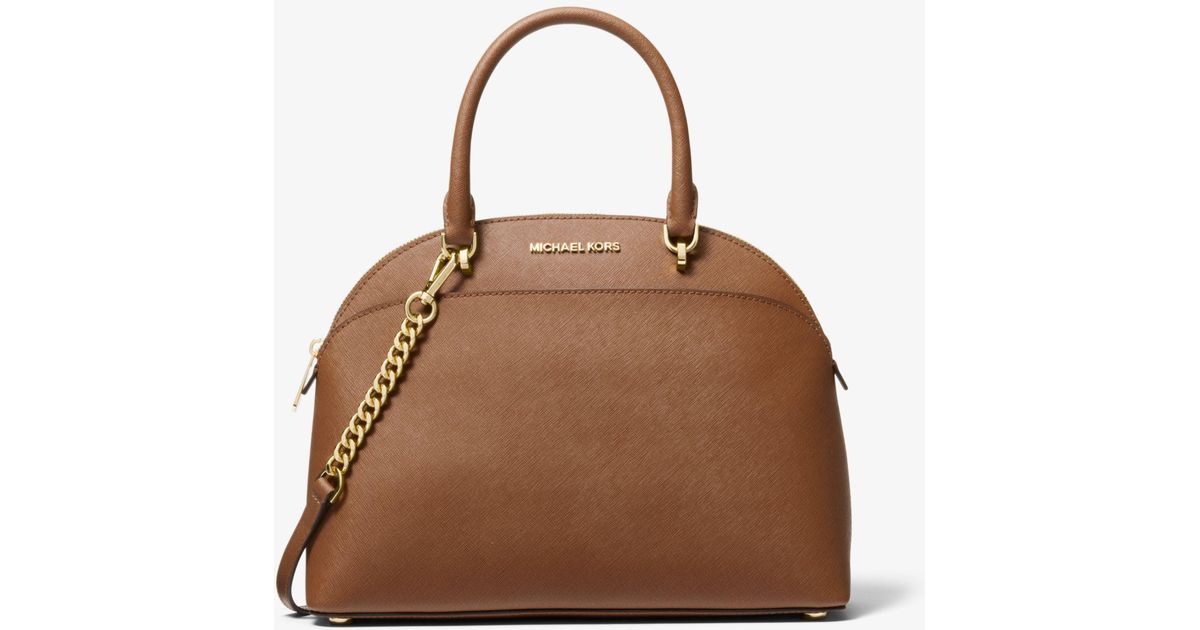 emmy large saffiano leather dome satchel