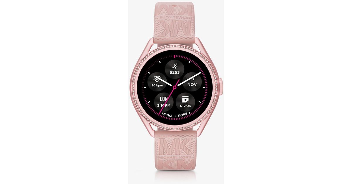 Reloj inteligente Access GO Gen 5E de goma en tono rosa con logotipo Michael  Kors de color Rosa | Lyst