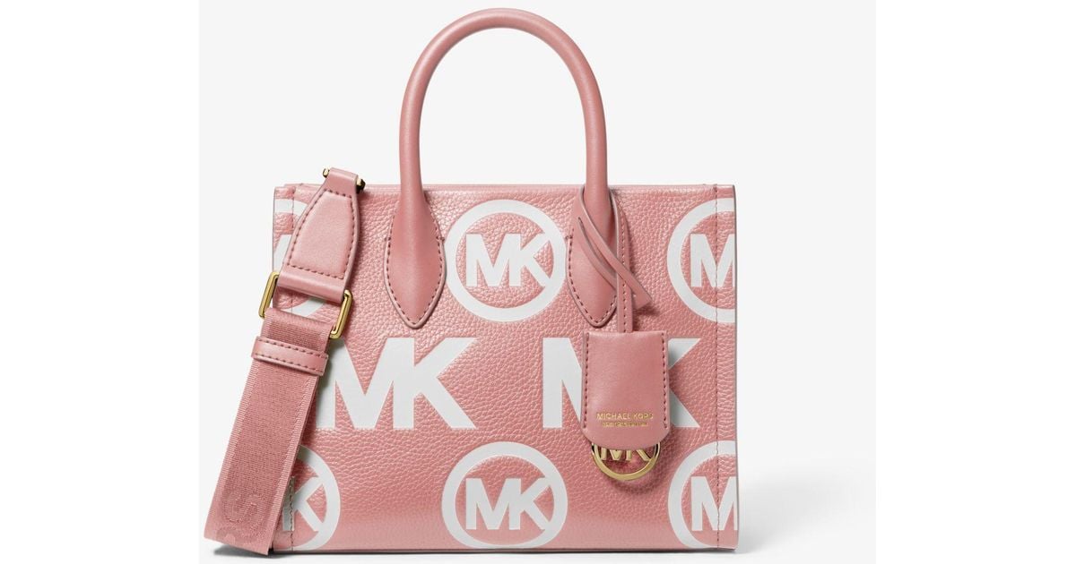 Michael Kors Mirella Small Logo Embossed Pebbled Leather Crossbody Bag