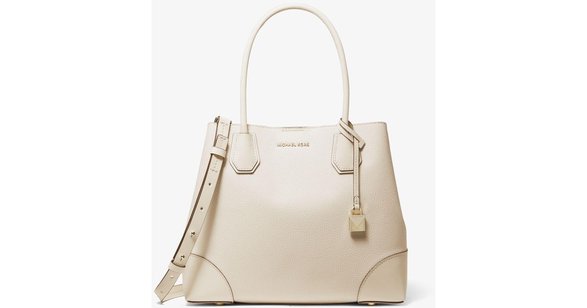 MICHAEL Michael Kors Mercer Gallery Medium Faux Leather Tote Bag in Natural Lyst Australia