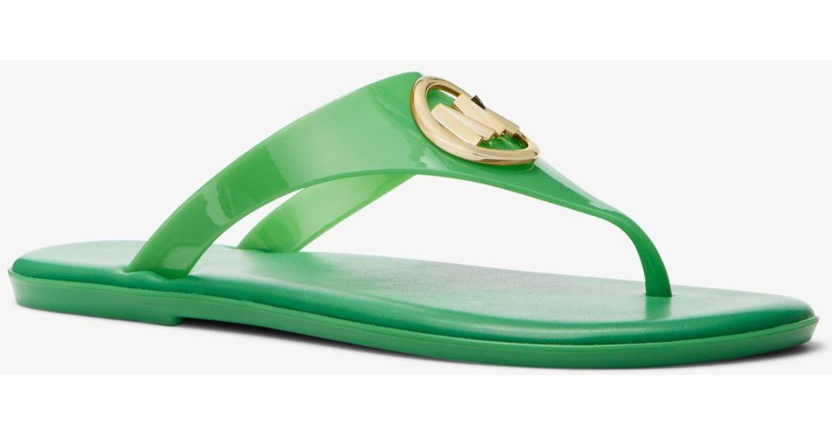 Michael Kors Carmen Pvc Jelly Sandal in Green | Lyst