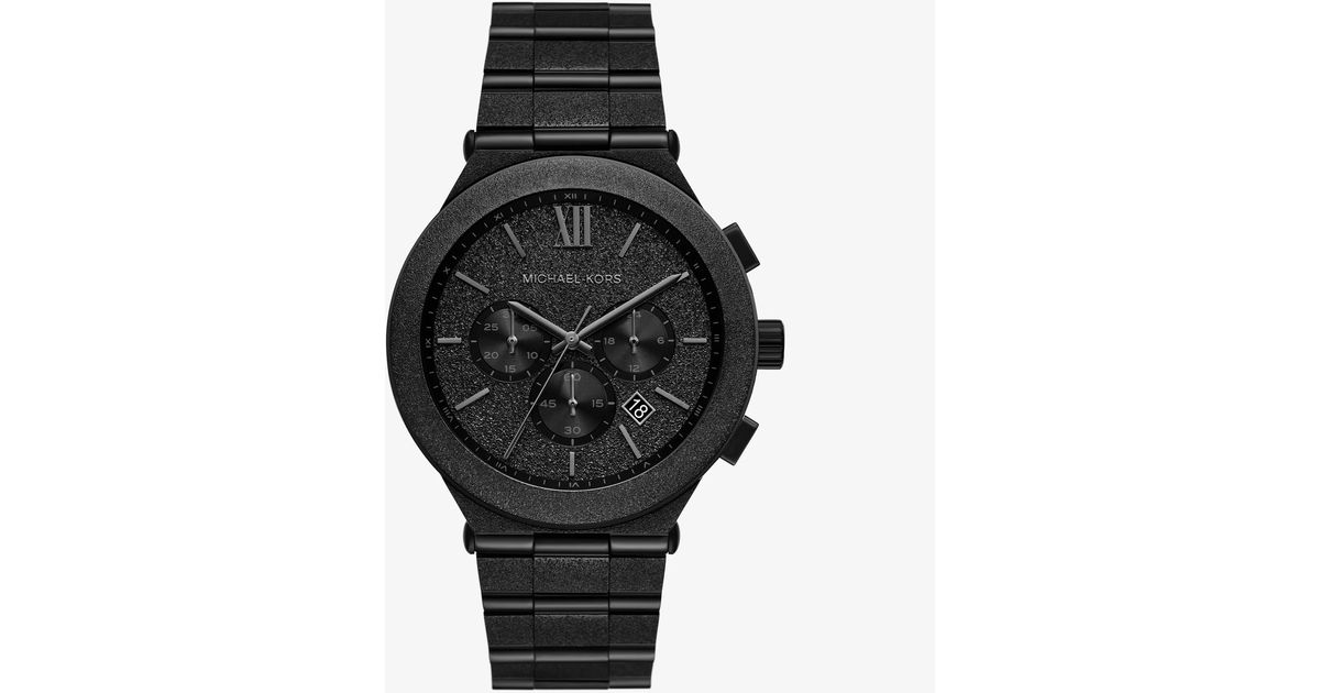 Michael Kors Mk Oversized Billie Frosted-Tone Watch in Black 