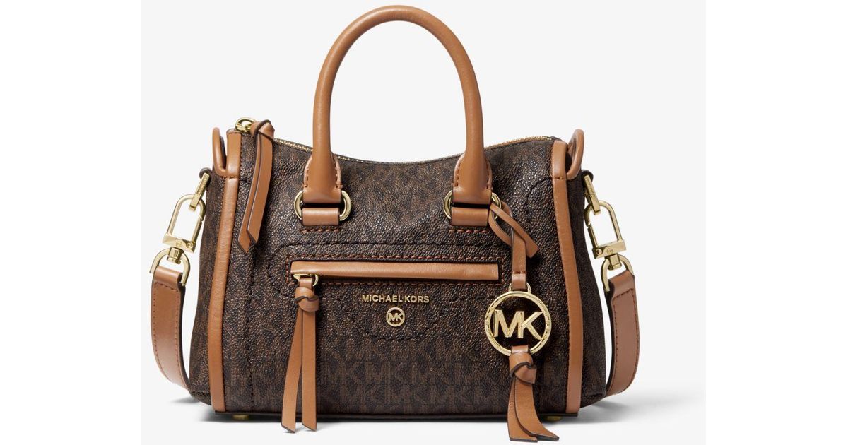 Michael Kors Mk Carine Extrasmall Logo Crossbody Bag in Brown Lyst