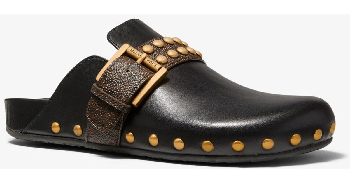 Michael kors robin studded leather clog sale
